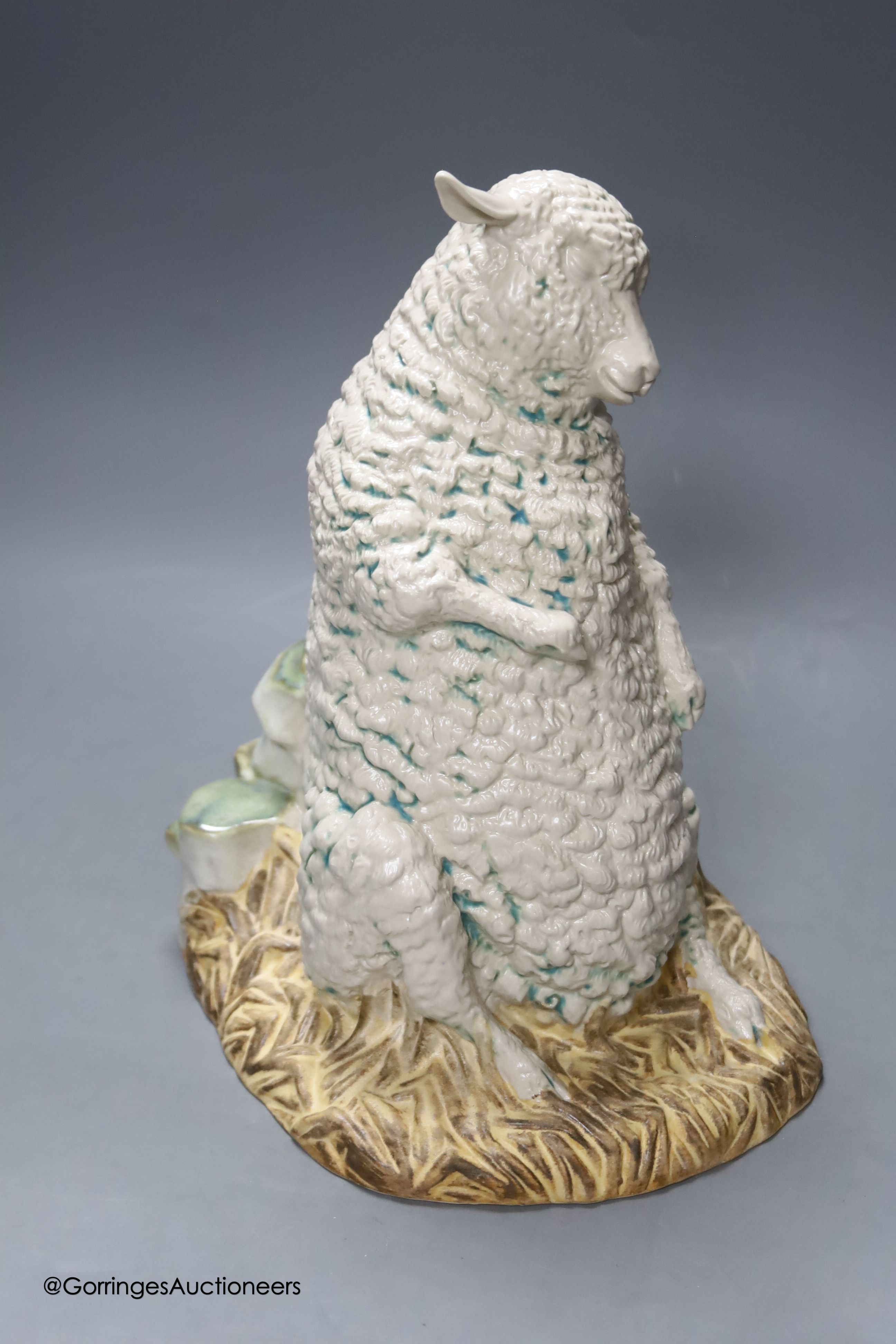 A Cobridge model of a sheep, heigh 28cm, boxed